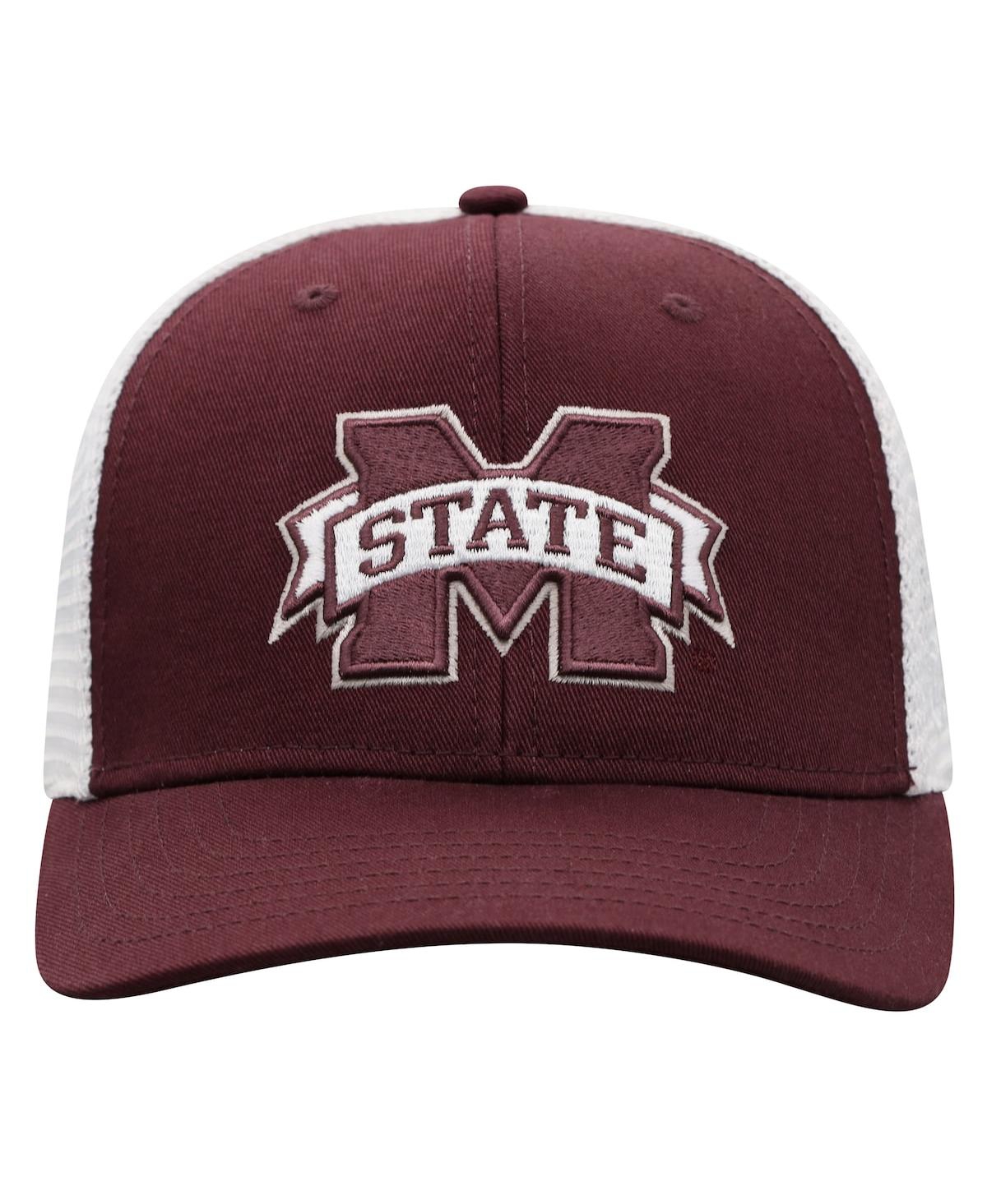 Shop Top Of The World Men's  Maroon, White Mississippi State Bulldogs Trucker Snapback Hat In Maroon,white