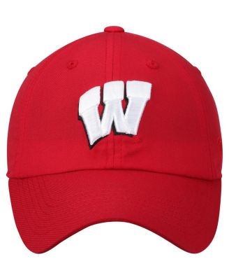 Men's Red Wisconsin Badgers Primary Logo Staple Adjustable Hat