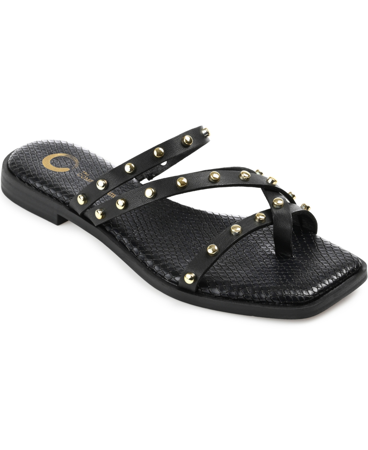 Journee Collection Women's Fanny Studded Sandals In Black