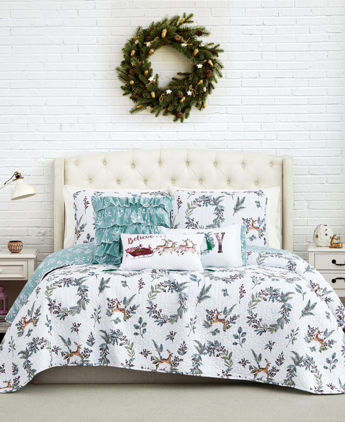 Southshore Fine Linens Happy Holidays Oversized Reversible 6-Pc. Quilt Set, Twin/Twin Xl