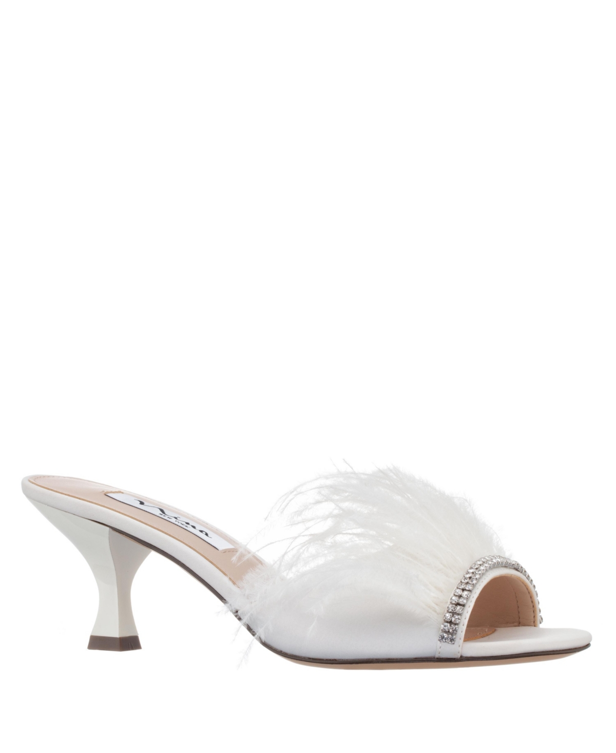 Nina Kat Slide Dress Sandals Women's Shoes In Ivory Satin | ModeSens
