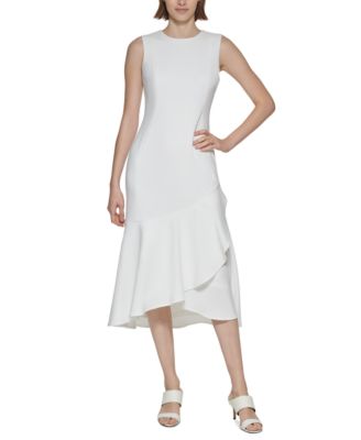 macys calvin klein white dress