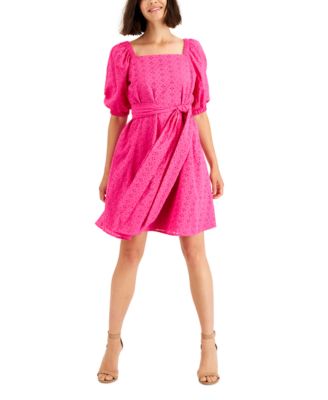 Anne Klein - Square-Neck Fit & Flare Dress