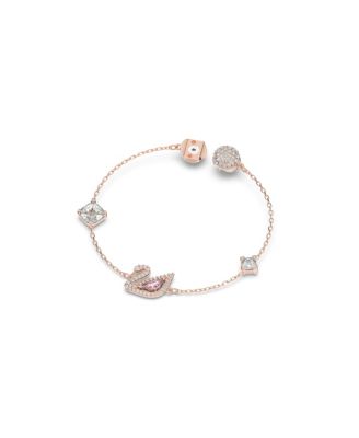 Dazzling Swan Magnetic Rose Gold Tone Plated Bracelet