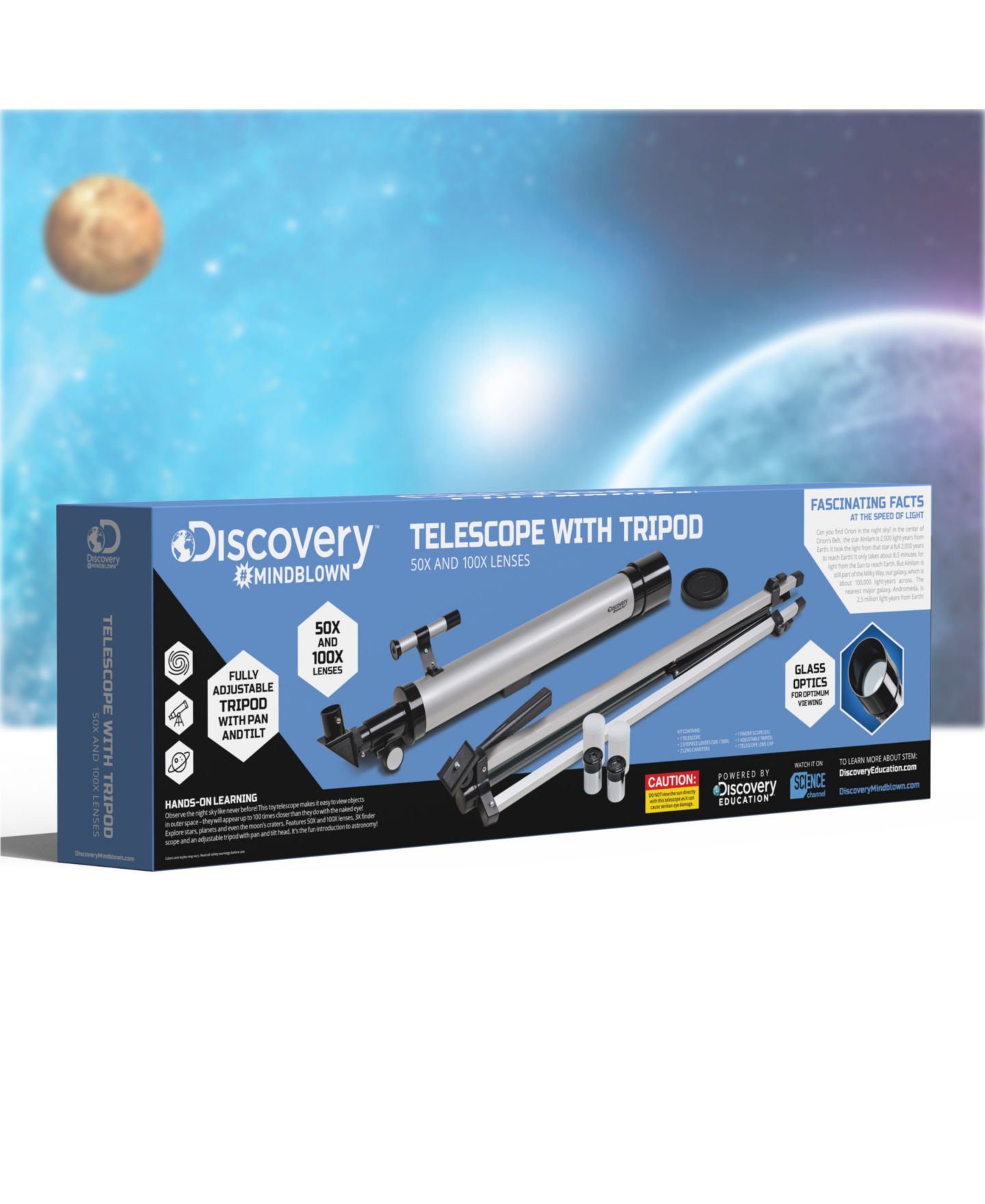 Детская игрушка Discovery #Mindblown Telescope with Tripod, 50X and 100X Lenses — фото 10