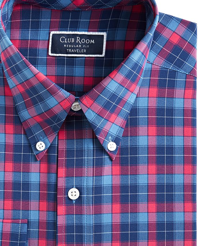 Club Room Men's Regular Fit Traveler Dress Shirt, Created for Macy's