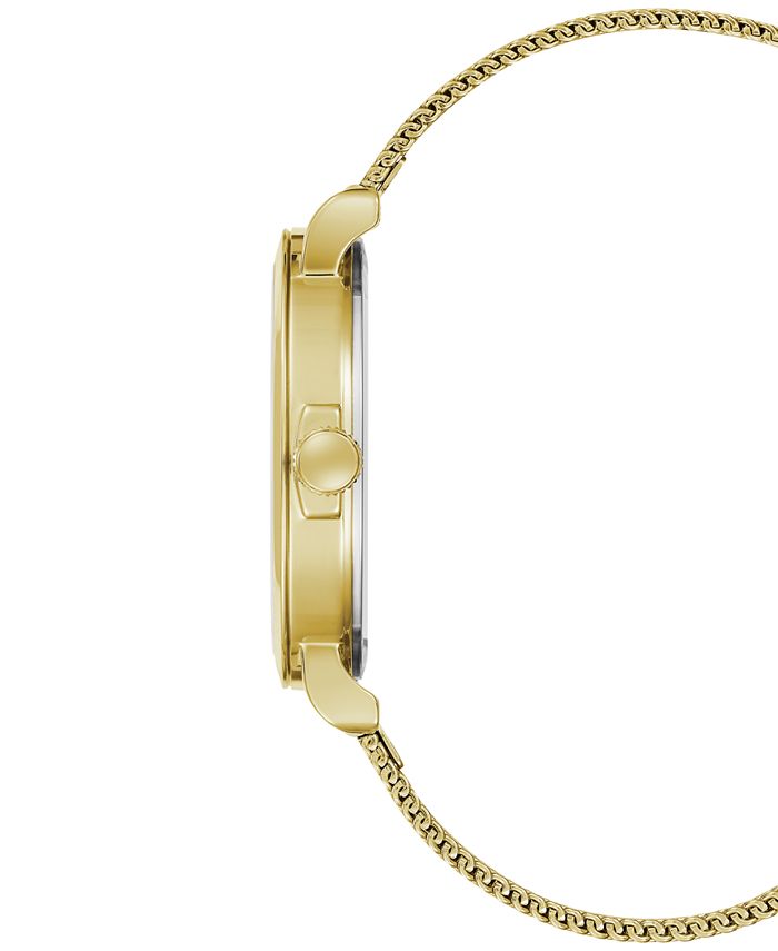 Caravelle Women's Crystal Accent Gold Tone Stainless Steel Mesh ...