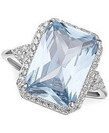 Cubic Zirconia Halo Statement Ring in Sterling Silver, Created for Macy's
