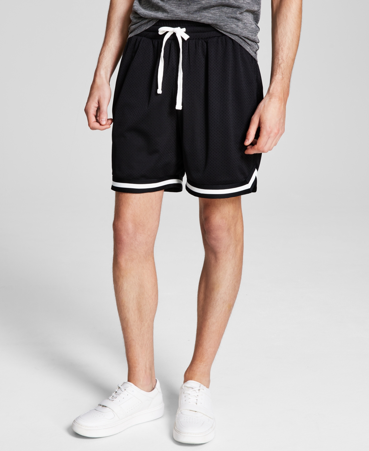 And Now This Men's Regular-fit Contrast Trim Mesh Basketball Shorts In ...