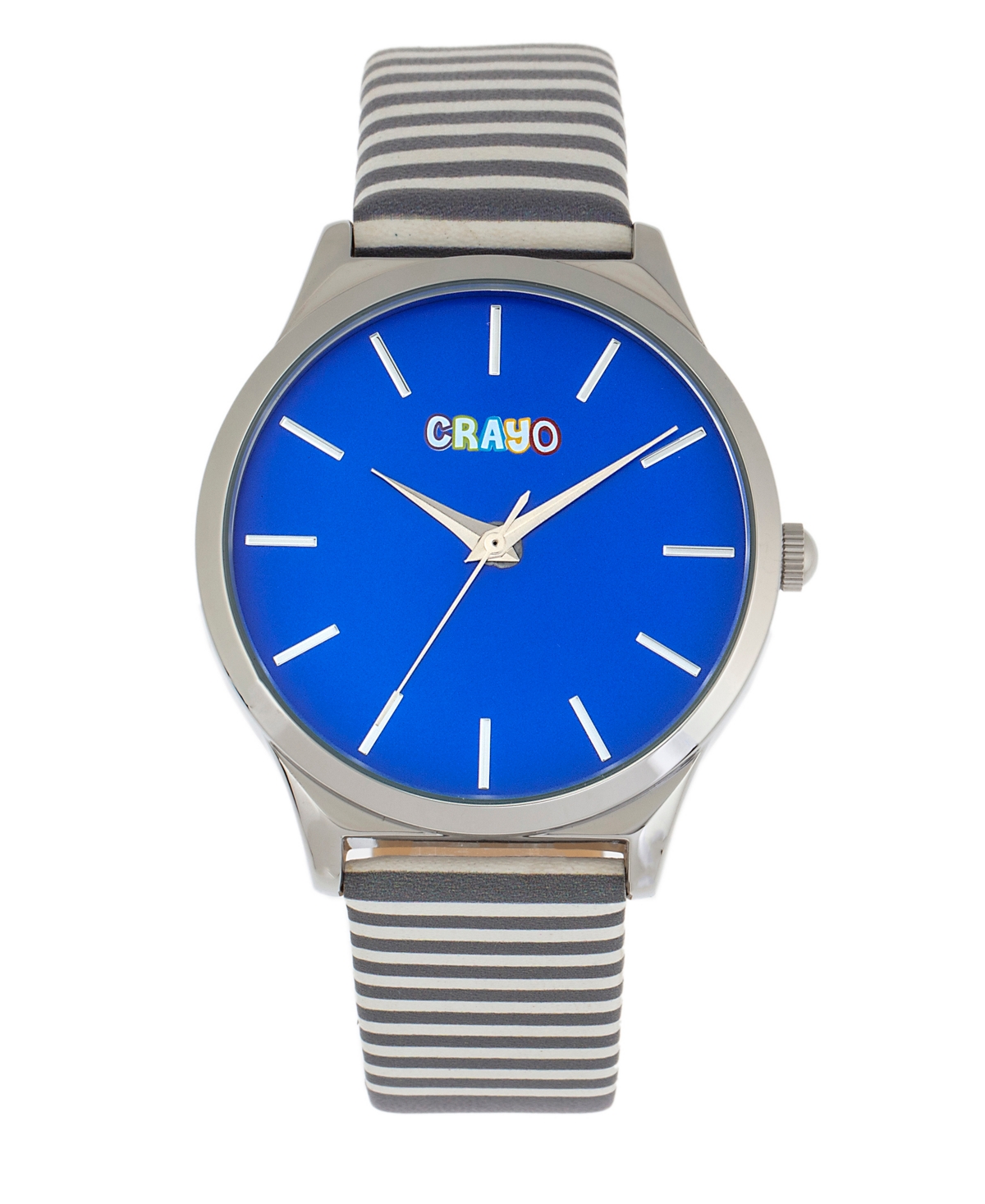 Crayo Aboard Unisex Red and White or Gray or Green or Purple or Black or Orange Leatherette Strap Watch, 40mm