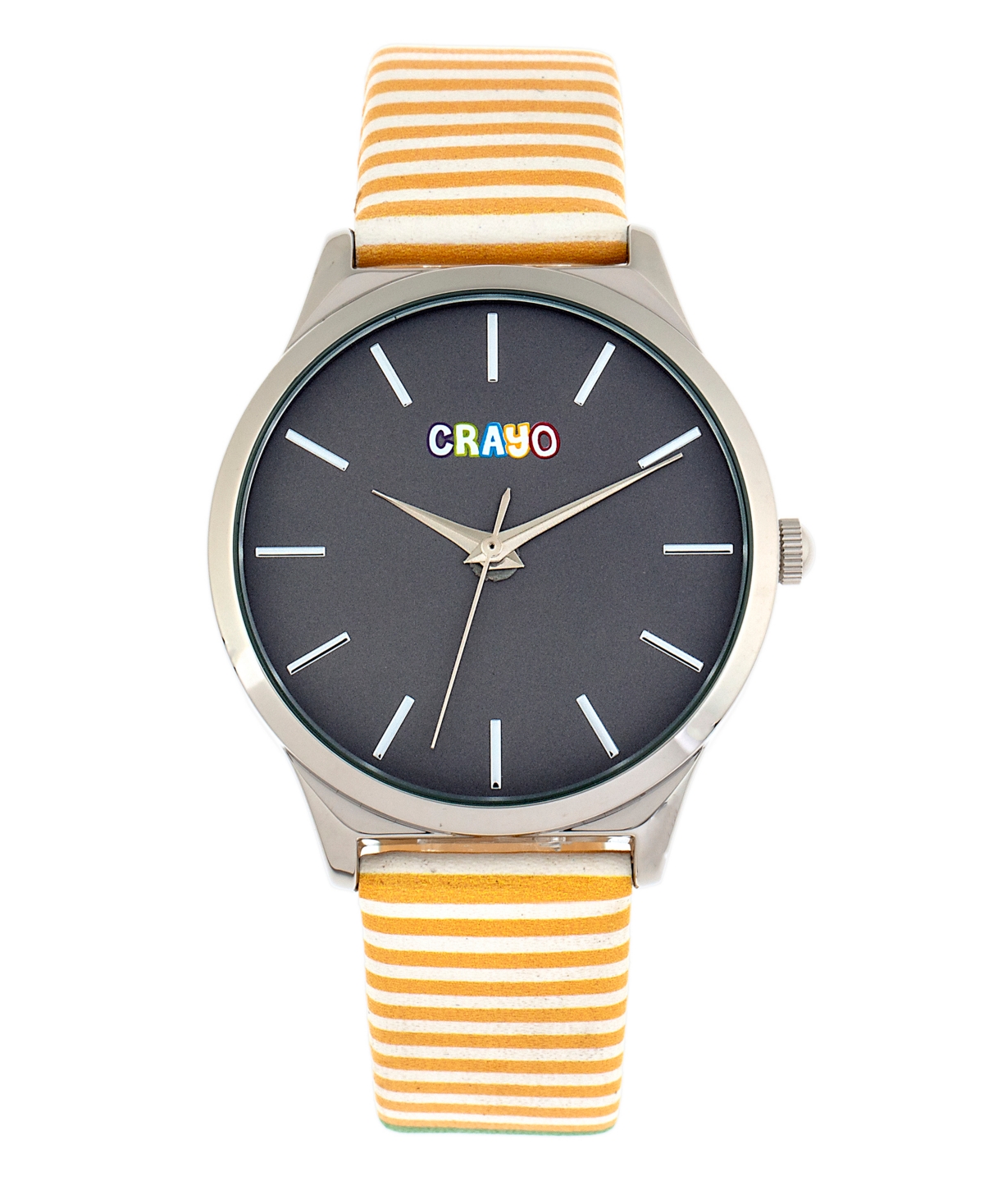 Aboard Unisex Red and White or Gray or Green or Purple or Black or Orange Leatherette Strap Watch, 40mm - Yellow