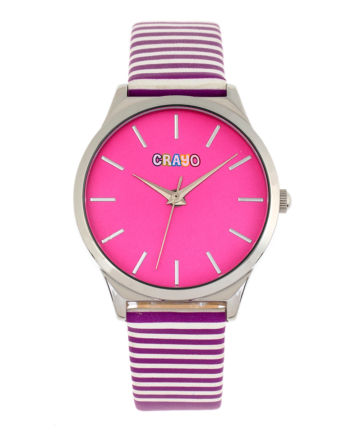 Crayo Aboard Unisex Red and White or Gray or Green or Purple or Black or Orange Leatherette Strap Watch, 40mm