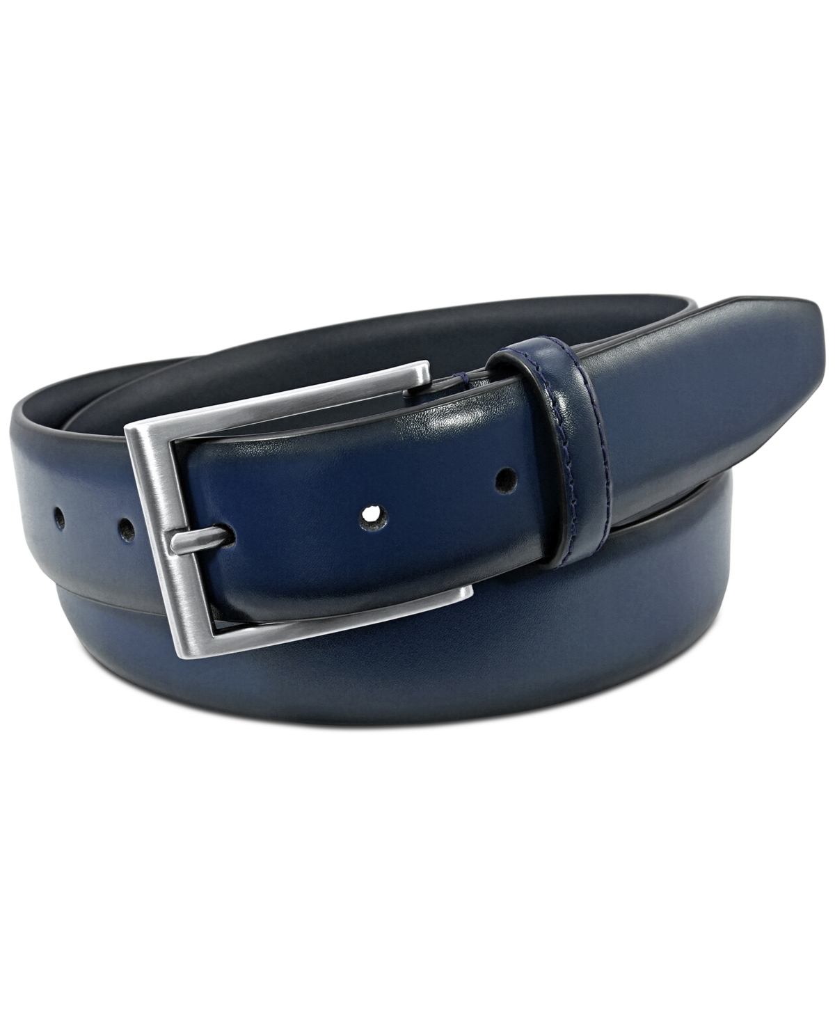Men's Carmine Leather Belt - Navy