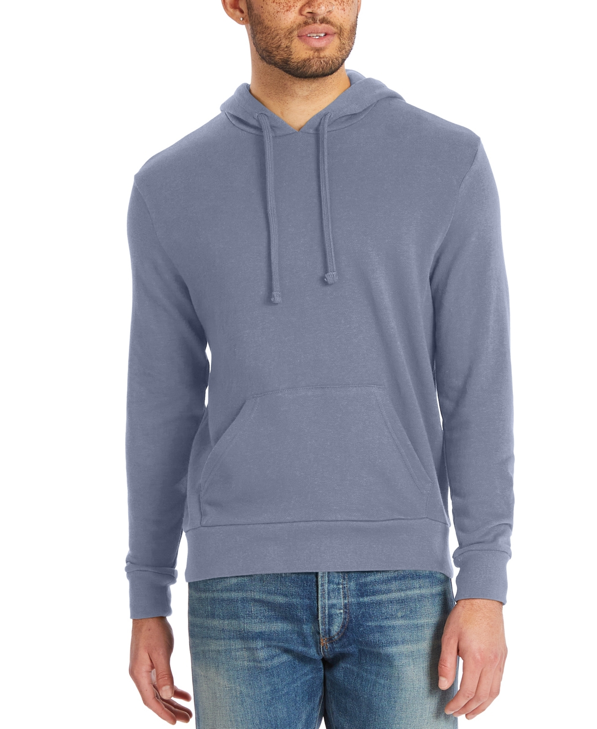 Alternative Apparel Men's Washed Terry The Champ Hoodie In Washed Denim