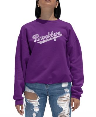 Women's Crewneck Word Art Brooklyn Neighborhoods Sweatshirt Top