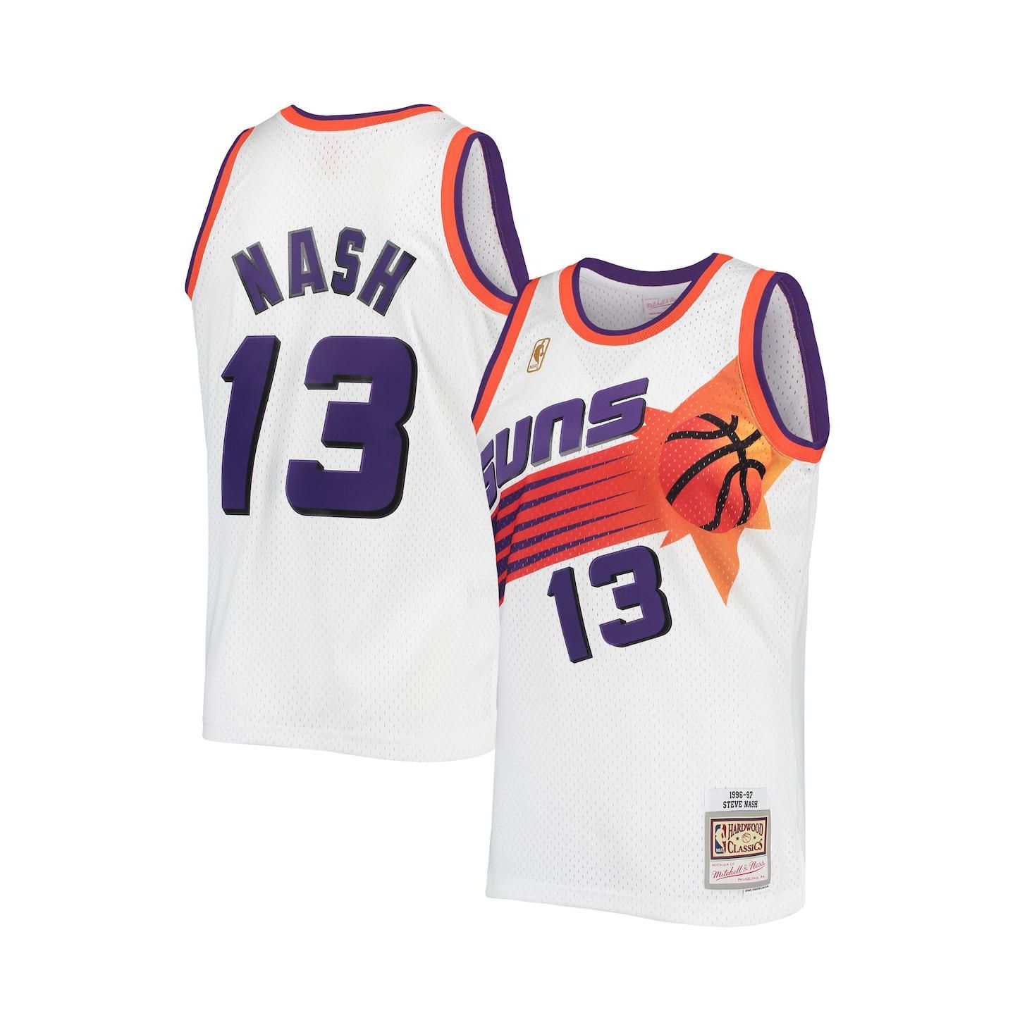Мужской топ Mitchell & Ness Steve Nash White Phoenix Suns 1996-1997 Authentic Hardwood Classics Swingman Jersey — фото 1