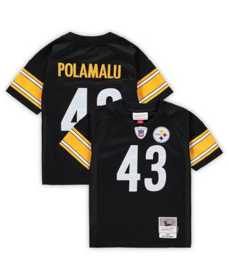 Men's Mitchell & Ness Troy Polamalu Black Pittsburgh Steelers Big