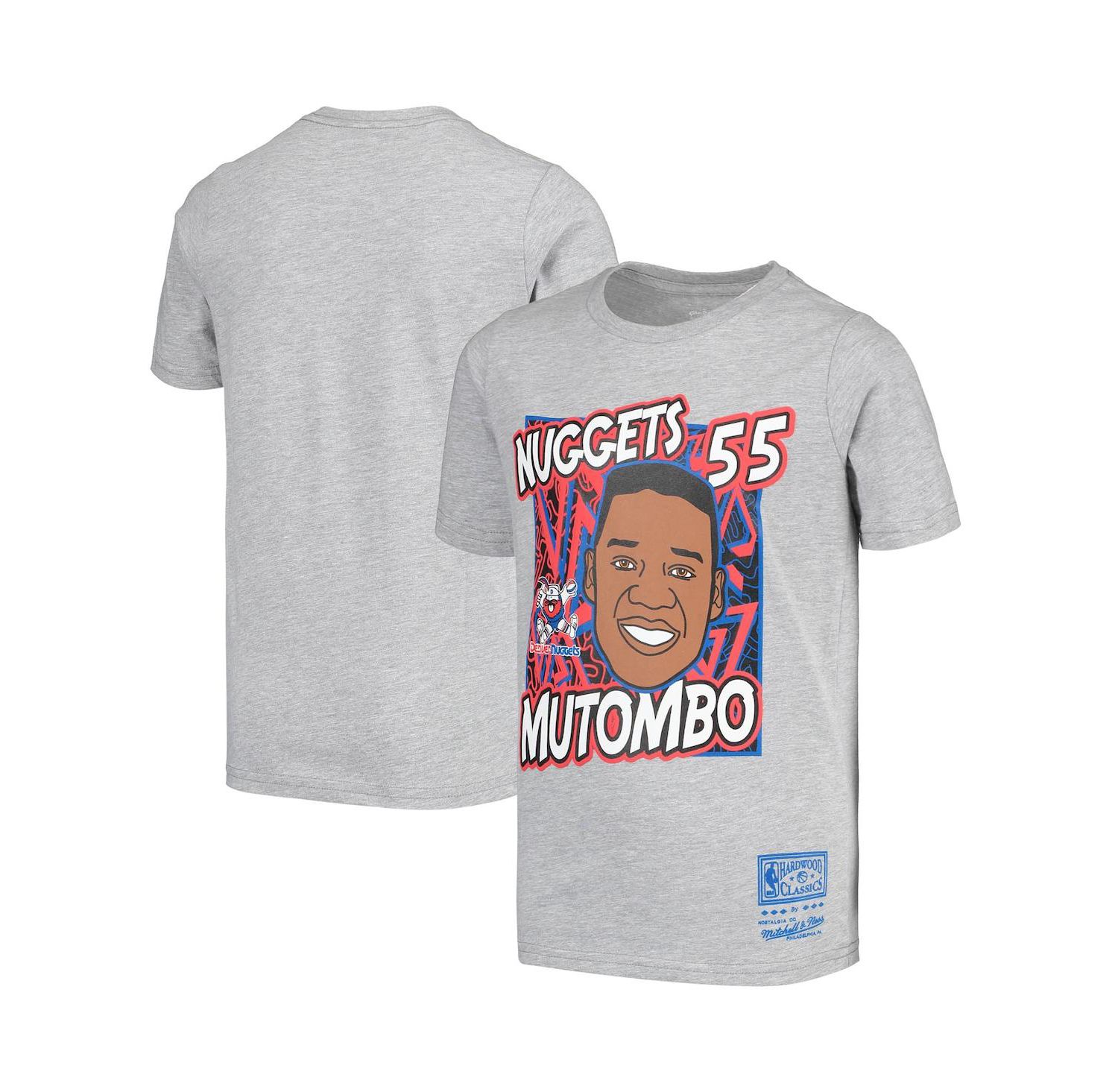 Big Boys Dikembe Mutombo Gray Denver Nuggets Hardwood Classics King of the Court Player T-shirt