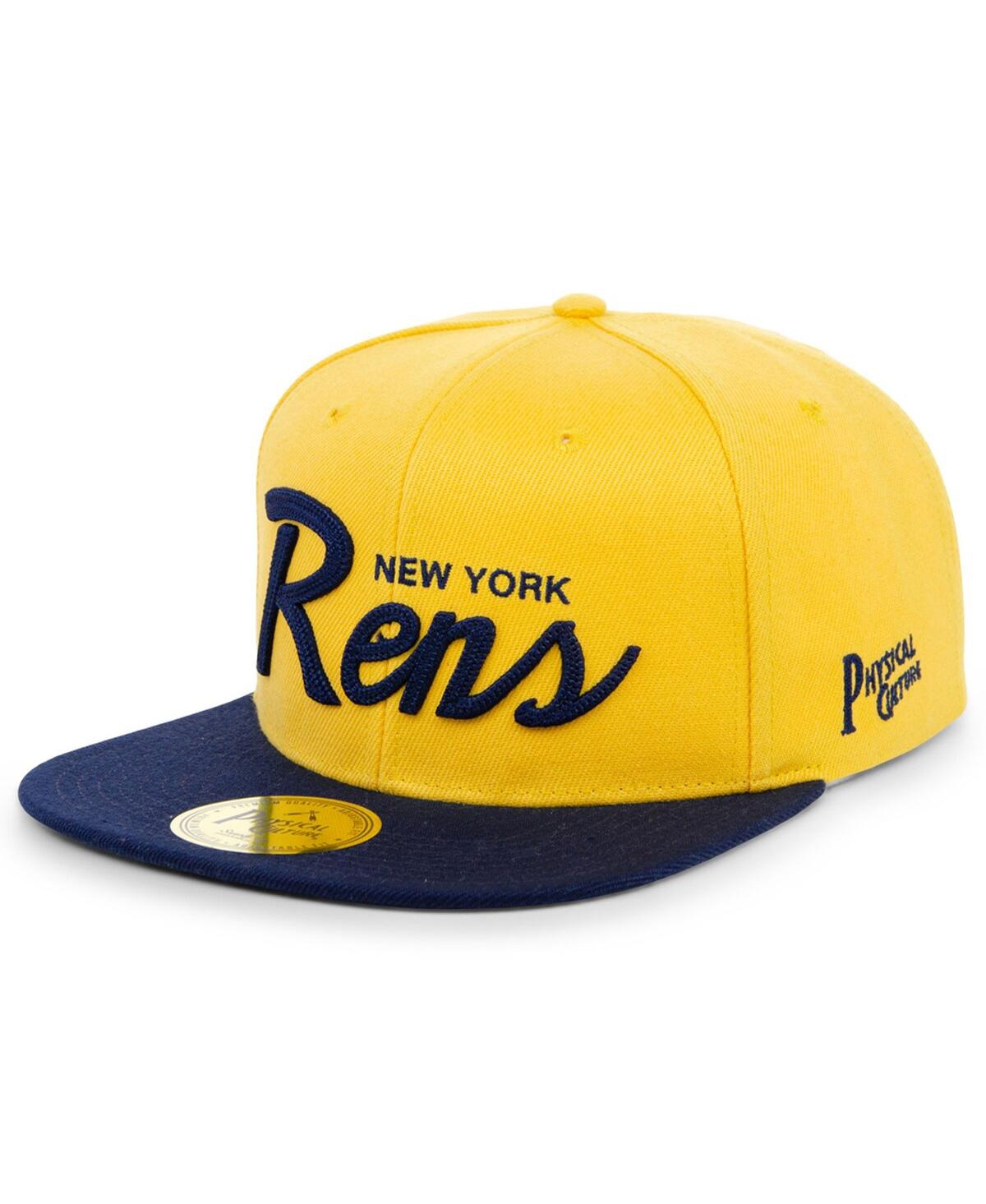 Shop Physical Culture Men's  Gold New York Rens Black Fives Snapback Adjustable Hat