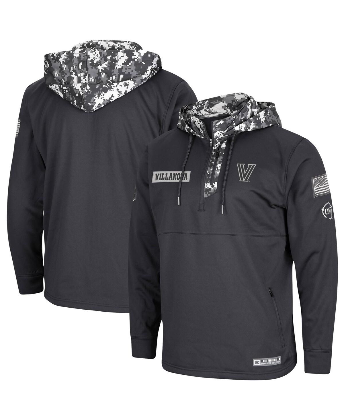 Colosseum Charcoal Villanova Wildcats Oht Military Appreciation Digi Camo Quarter-zip Hoodie In Charcoal