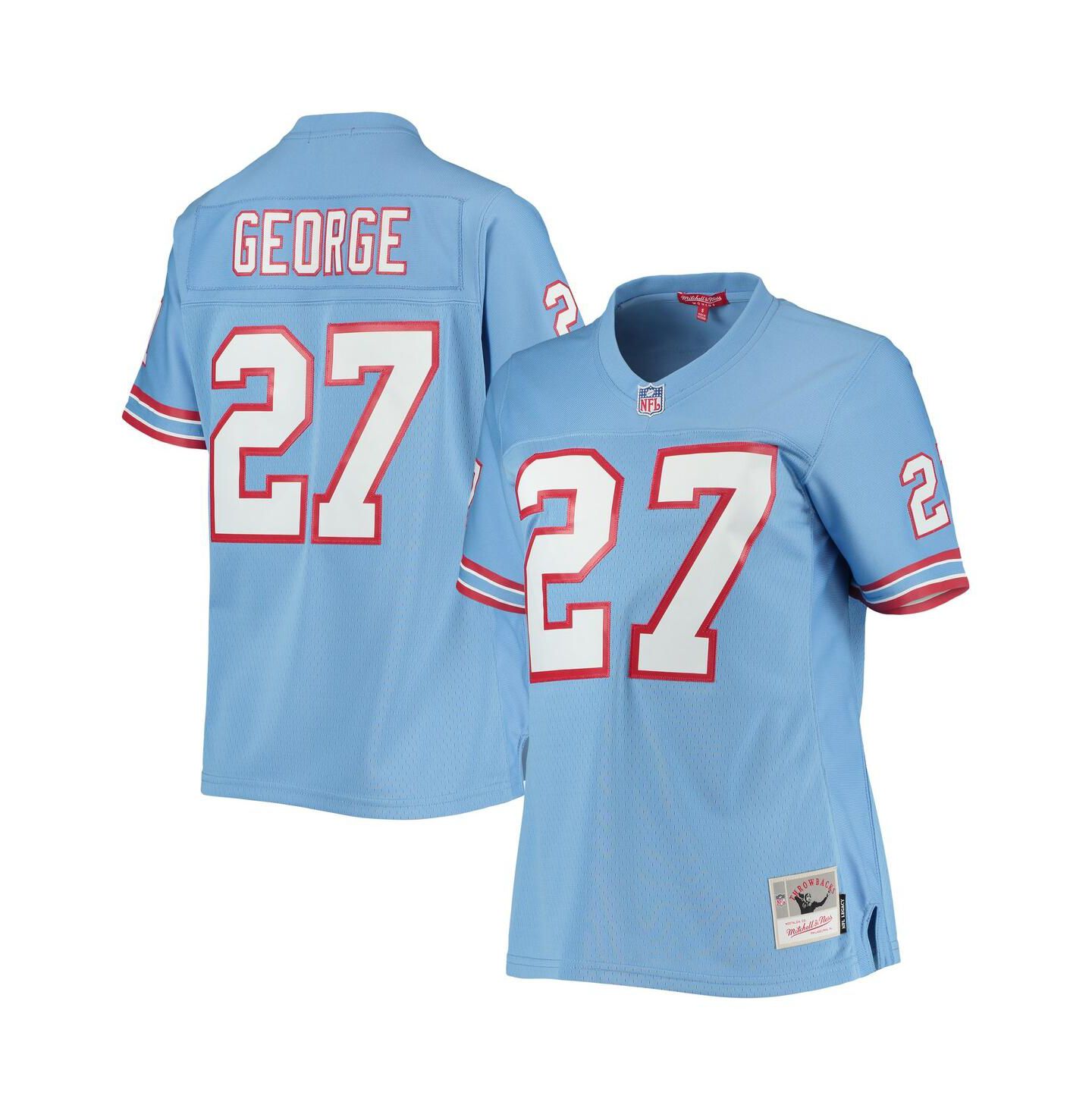 Женский топ Mitchell & Ness Eddie George Light Blue Houston Oilers Legacy Replica Player Jersey — фото 2