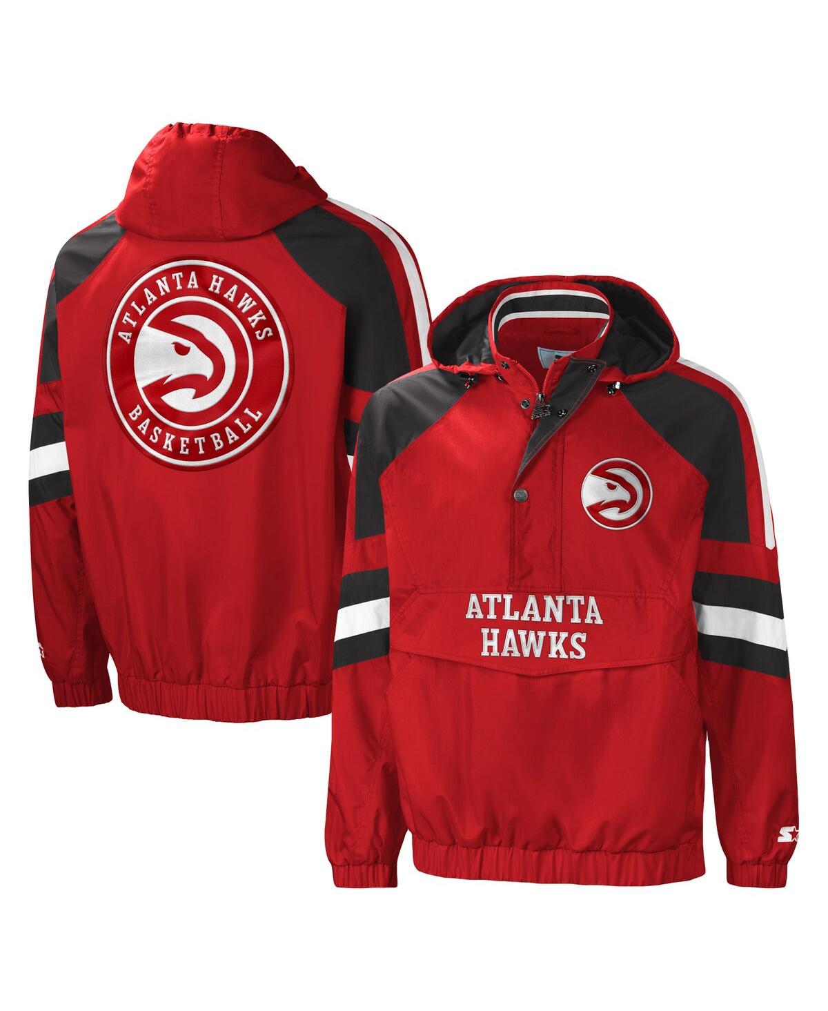 Men's Starter Black Atlanta Hawks The Pro Ii Half-Zip Jacket - Black