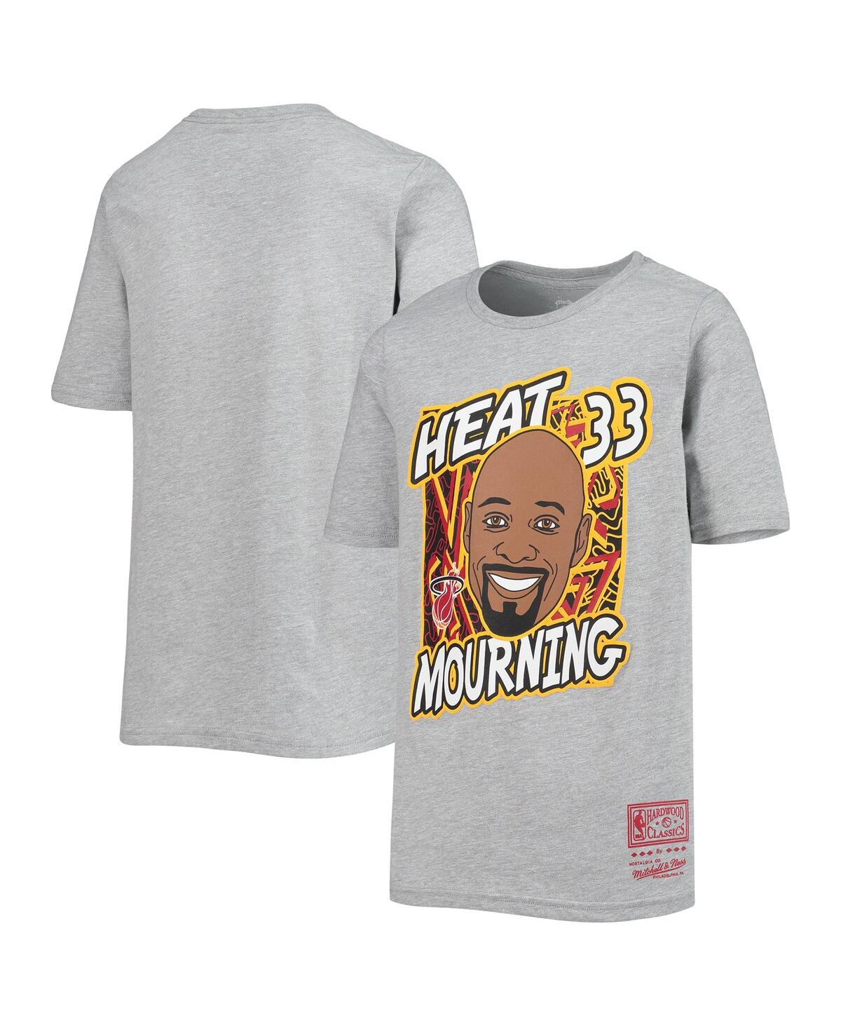 Mitchell & Ness Youth  Alonzo Mourning Heathered Gray Miami Heat Hardwood Classics King Of The Court In Heathered Gray