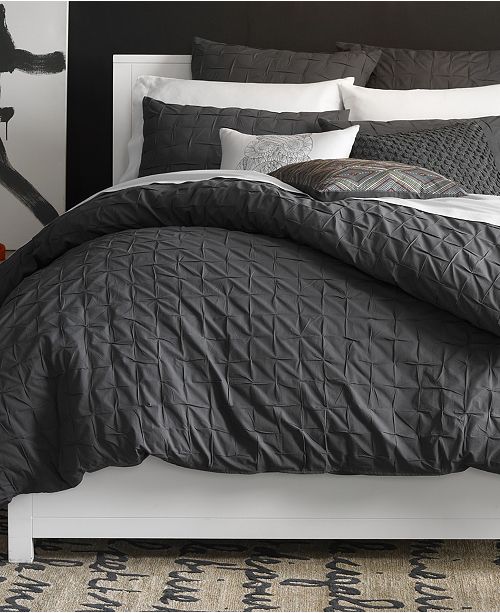 Bar Iii Box Pleat Carbon Comforters Reviews Bedding Collections Bed Bath Macy S
