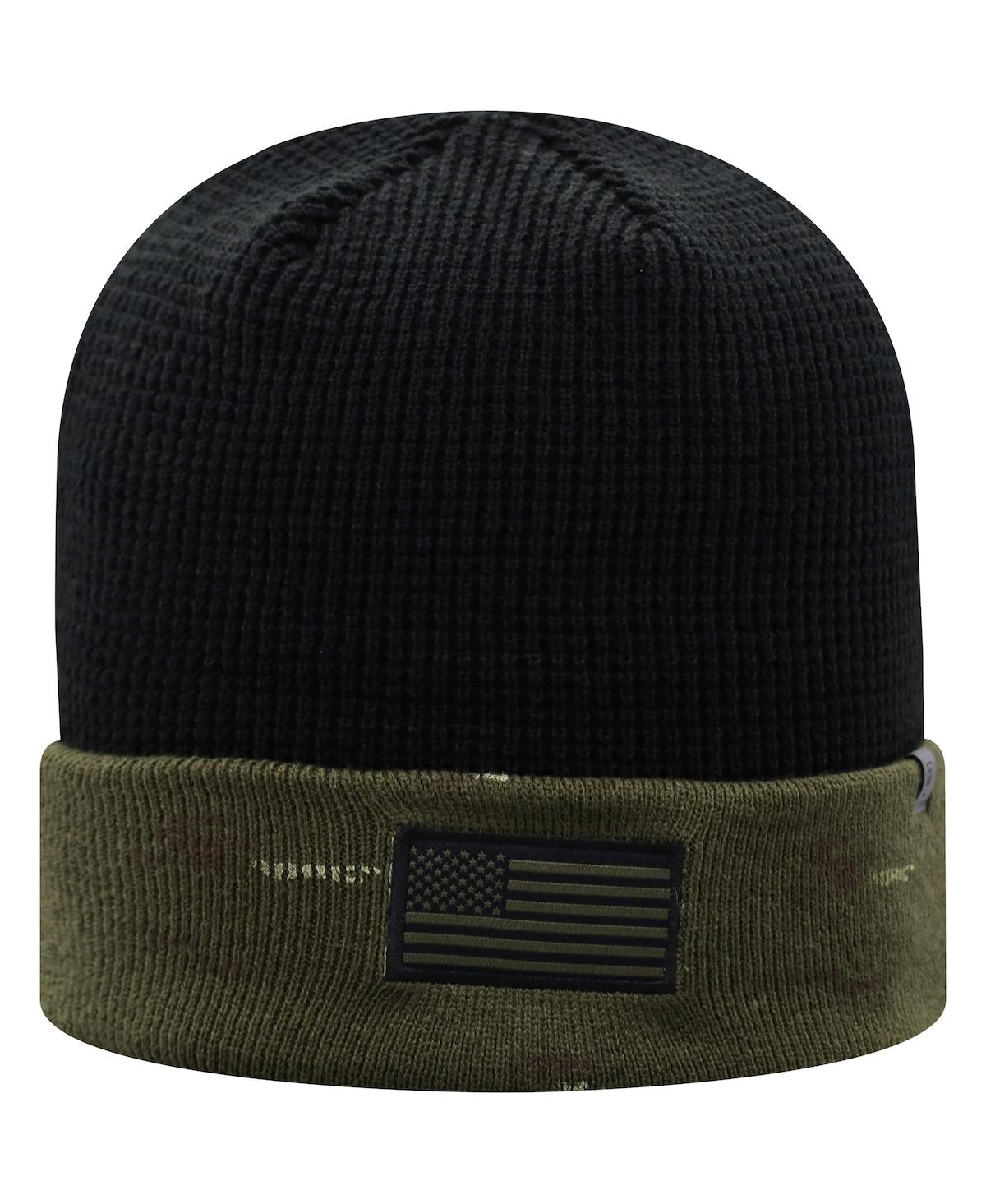Top Of The World Men's  Olive, Black Indiana Hoosiers Oht Military-inspired Appreciation Skully Cuffe In Olive,black