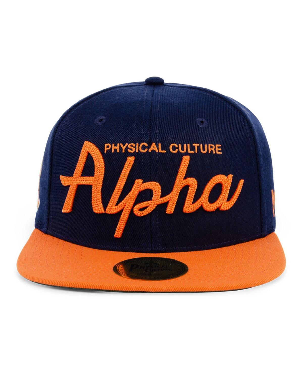 Shop Physical Culture Men's  Navy Alpha  Club Black Fives Snapback Adjustable Hat
