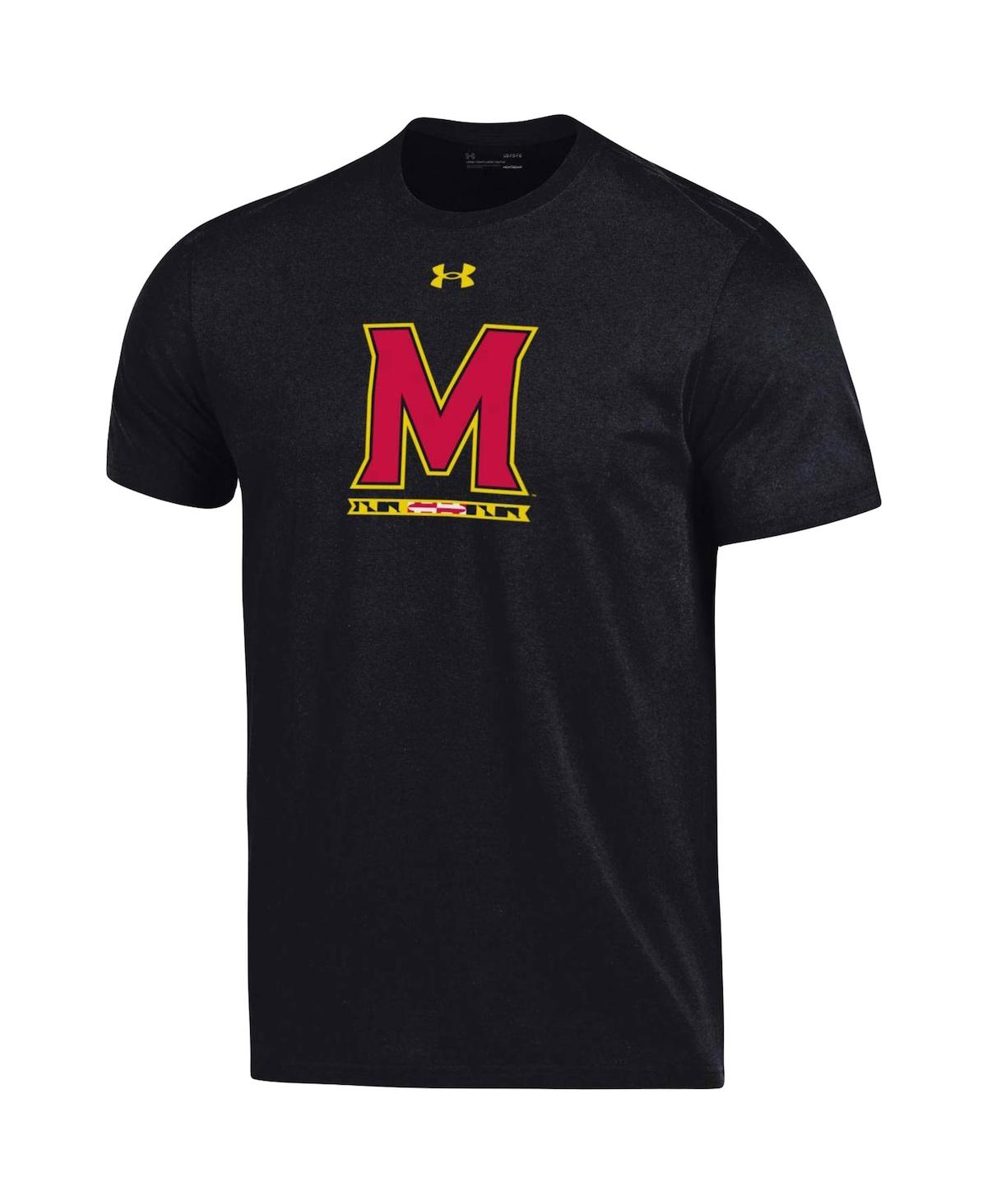 Shop Under Armour Men's  Black Maryland Terrapins School Logo Performance Cotton T-shirt