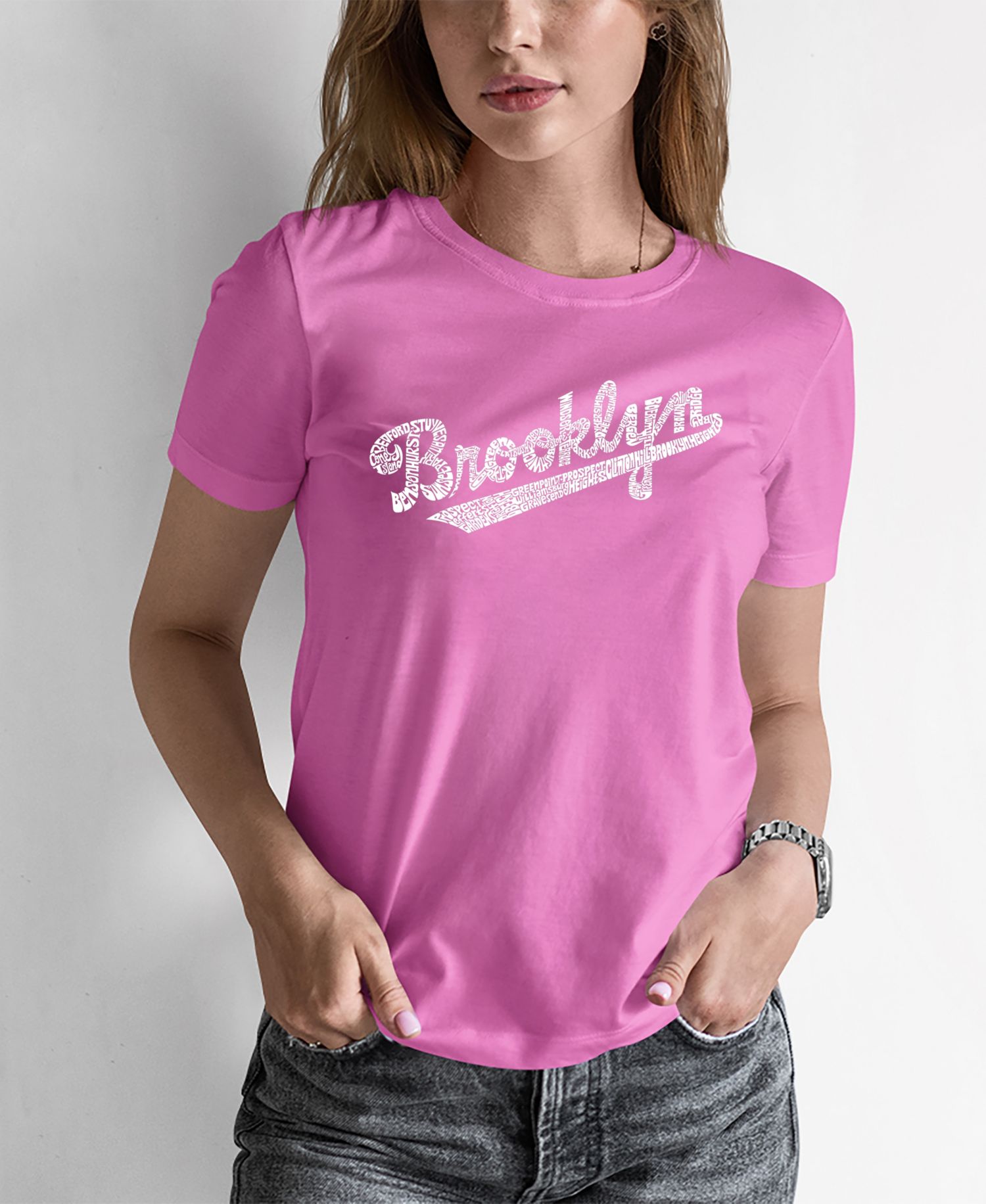Women's Word Art Brooklyn Neighborhoods T-shirt