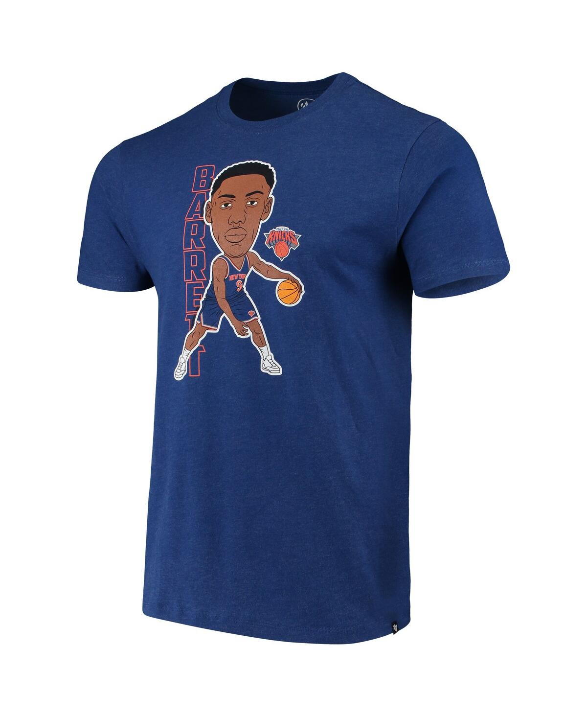 Shop 47 Brand Men's ' Rj Barrett Heathered Blue New York Knicks Bobblehead T-shirt