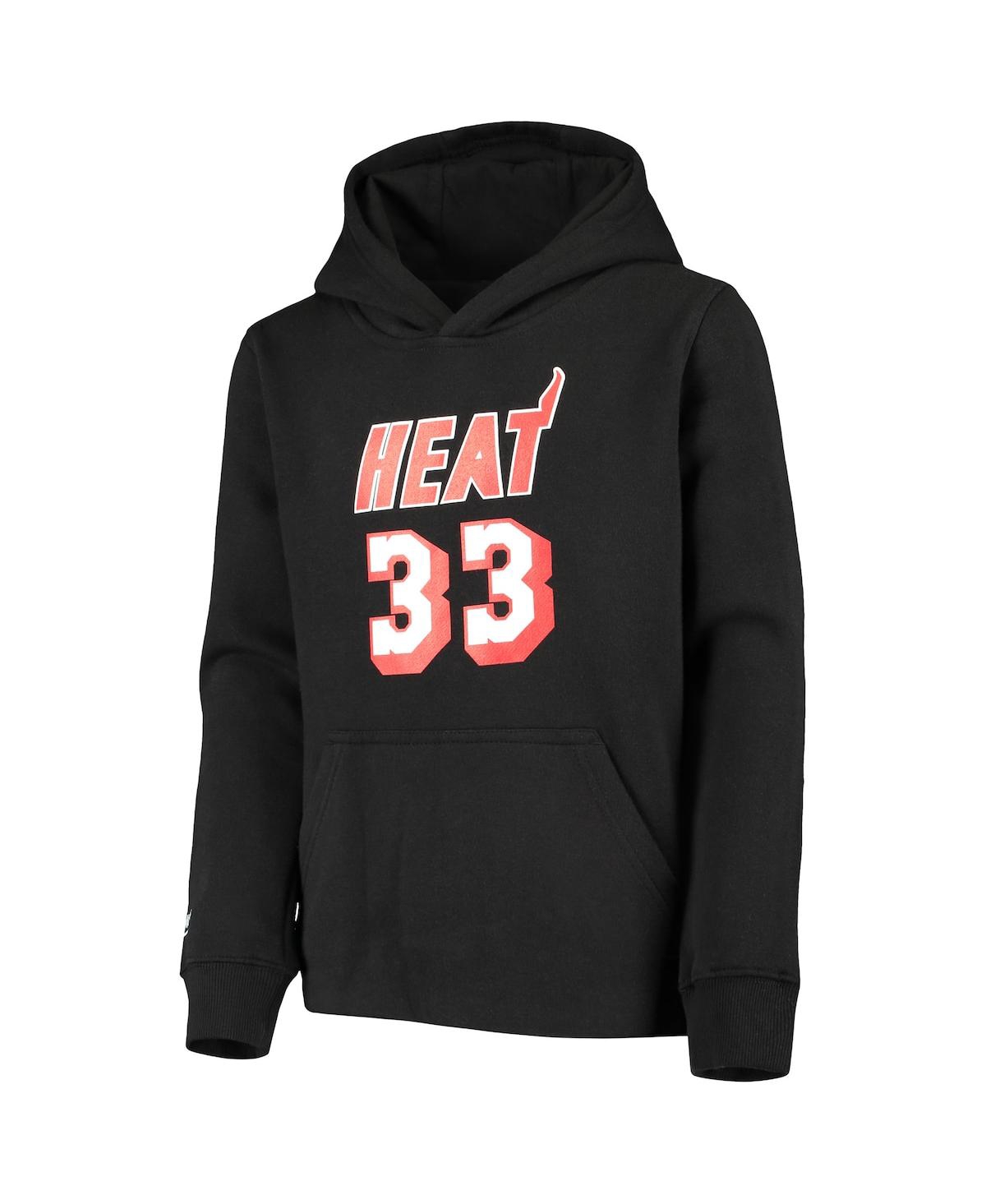 Mitchell & Ness Big Boys  Alonzo Mourning Black Miami Heat Hardwood Classics Name And Number Pullover In Black
