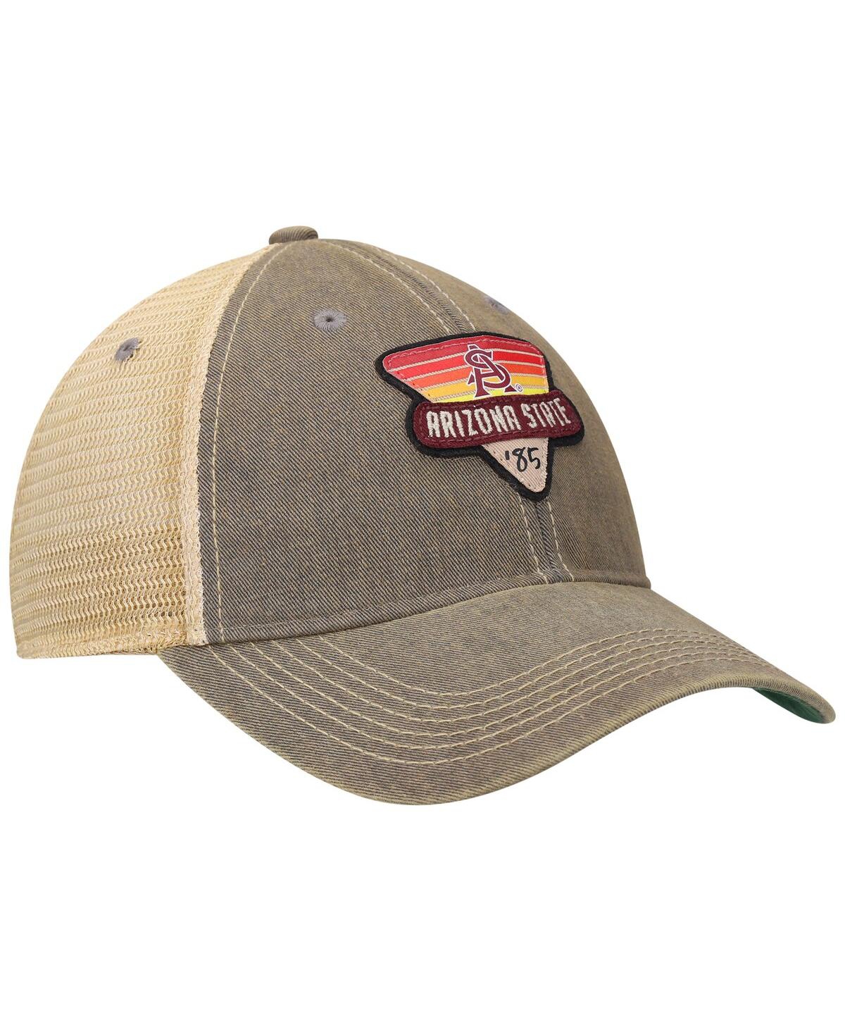 LEGACY ATHLETIC MEN'S GRAY ARIZONA STATE SUN DEVILS LEGACY POINT OLD FAVORITE TRUCKER SNAPBACK HAT 