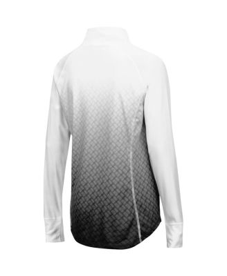 Women's Black Iowa State Cyclones Magic Ombre Quarter-Zip Raglan Jacket