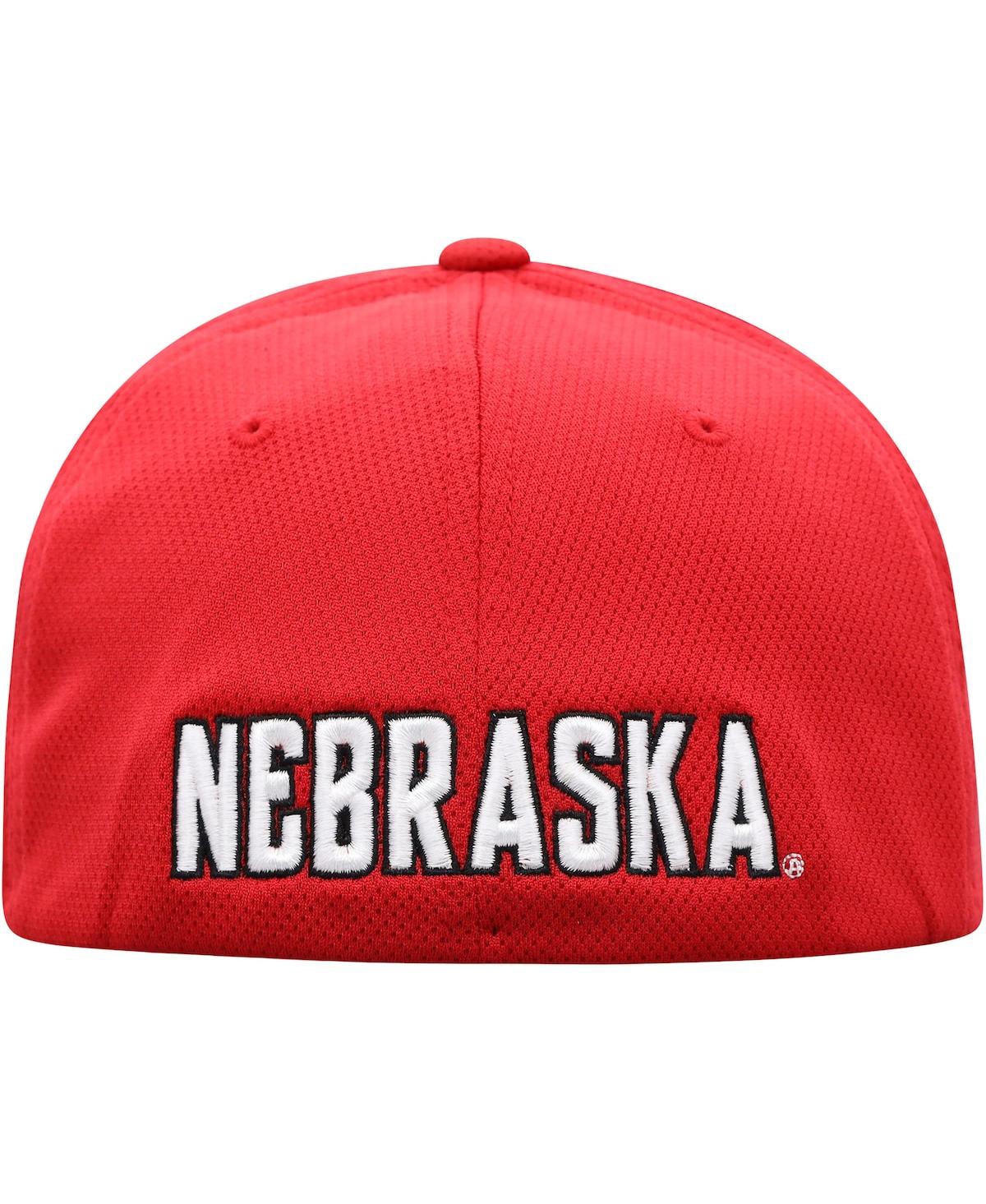 Shop Top Of The World Men's  Scarlet Nebraska Huskers Reflex Logo Flex Hat