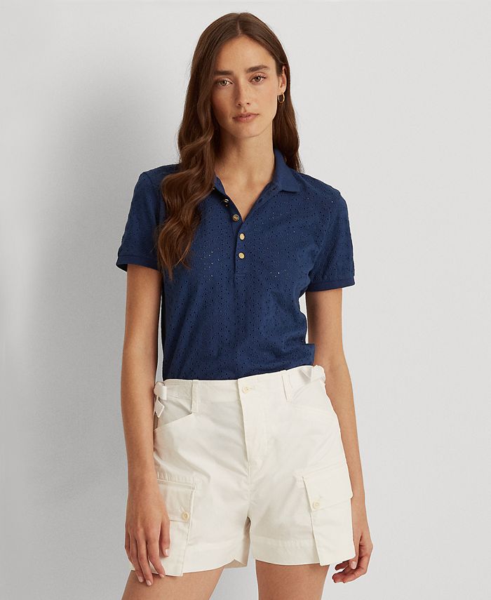 Lauren Ralph Lauren Embroidered Polo Shirt & Reviews - Tops - Women - Macy's