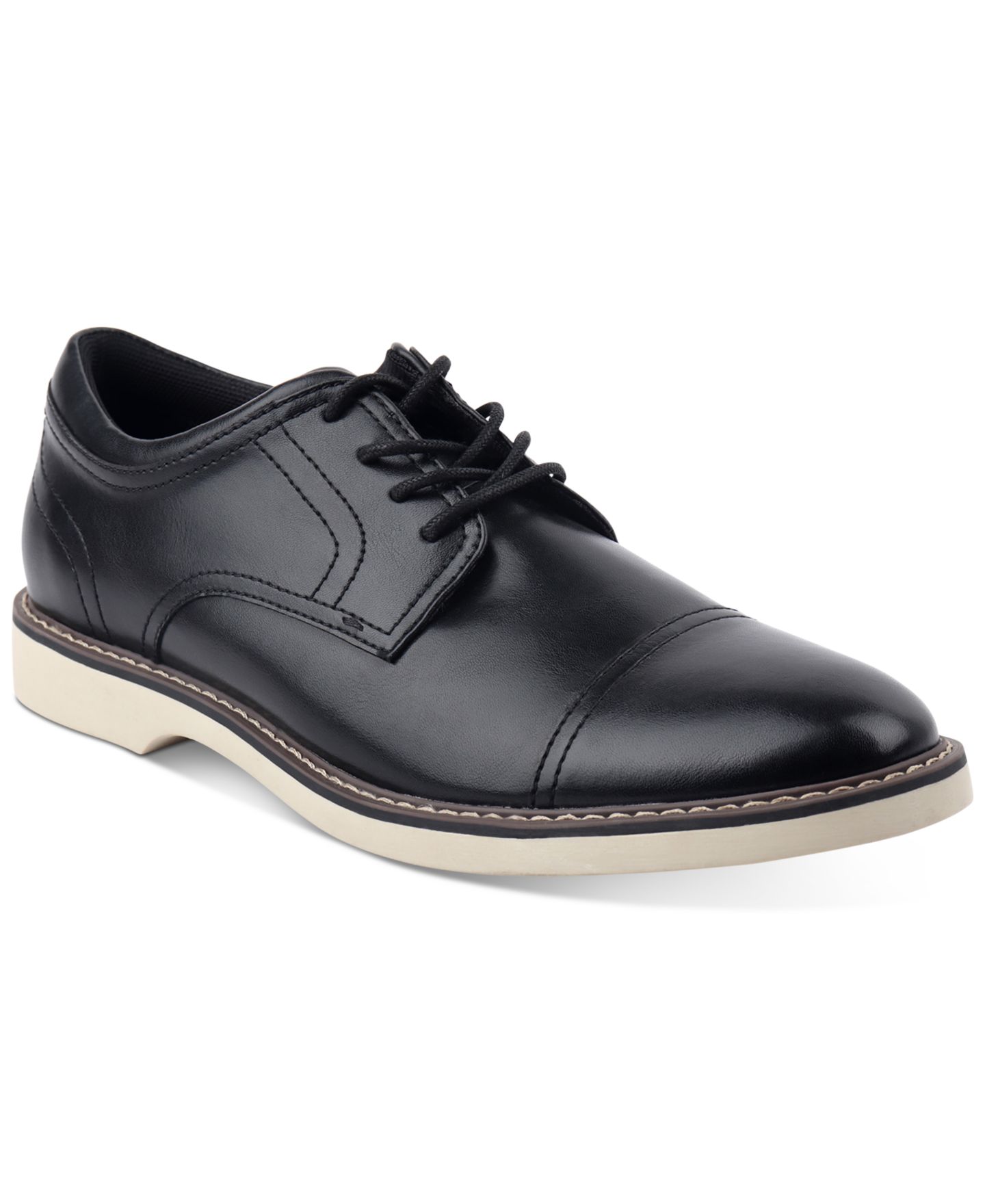 Мужские туфли Alfani Theo Cap-Toe Oxford Dress Shoes, цвет: Чёрный — фото 1