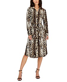 Women's Leopard-Print Shirtdress, Created for Macy's