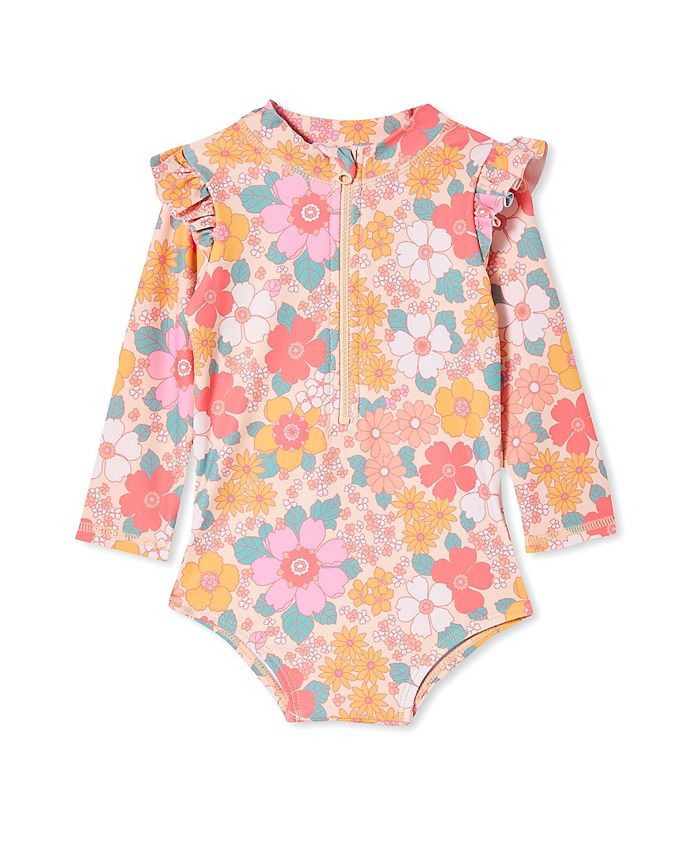 COTTON ON Baby Girls Nicky Long Sleeve Ruffle Swimsuit - Macy's