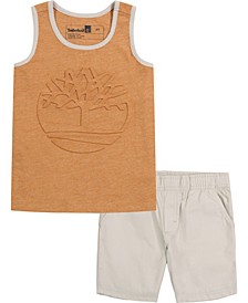 Toddler Boys Tree Logo Tank and Poplin Shorts, 2 Piece Set
