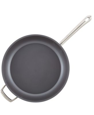 Accolade Forged Hard-Anodized Nonstick Deep Frying Pan with Lid, 12-Inch, Moonstone
