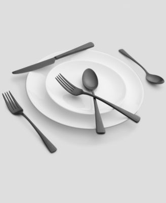 Cerys Black Satin 20-Piece Flatware Set, Service for 4