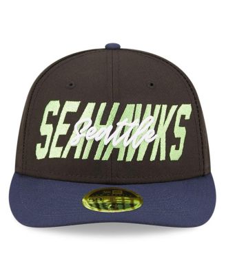 Men's Black and Navy Seattle Seahawks 2022 NFL Draft Low Profile 59FIFTY Fitted Hat