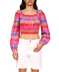Women's Madras Cropped Blouse