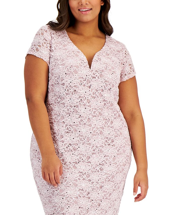 Connected Plus Size Lace Dress Macy s
