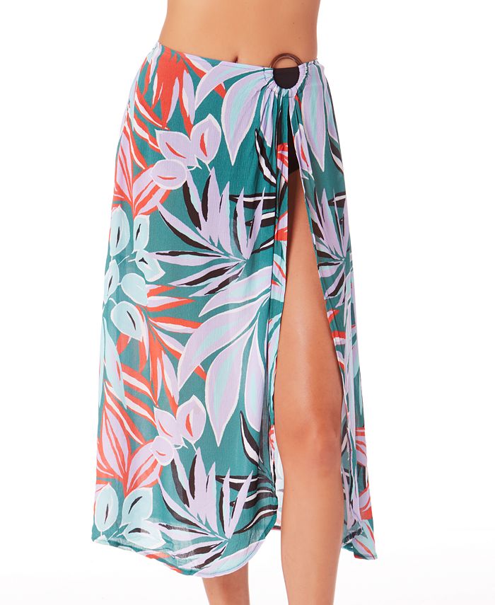 Anne Cole Women's Zesty Tropical O-Ring Sarong Skirt Cover-Up - Macy's