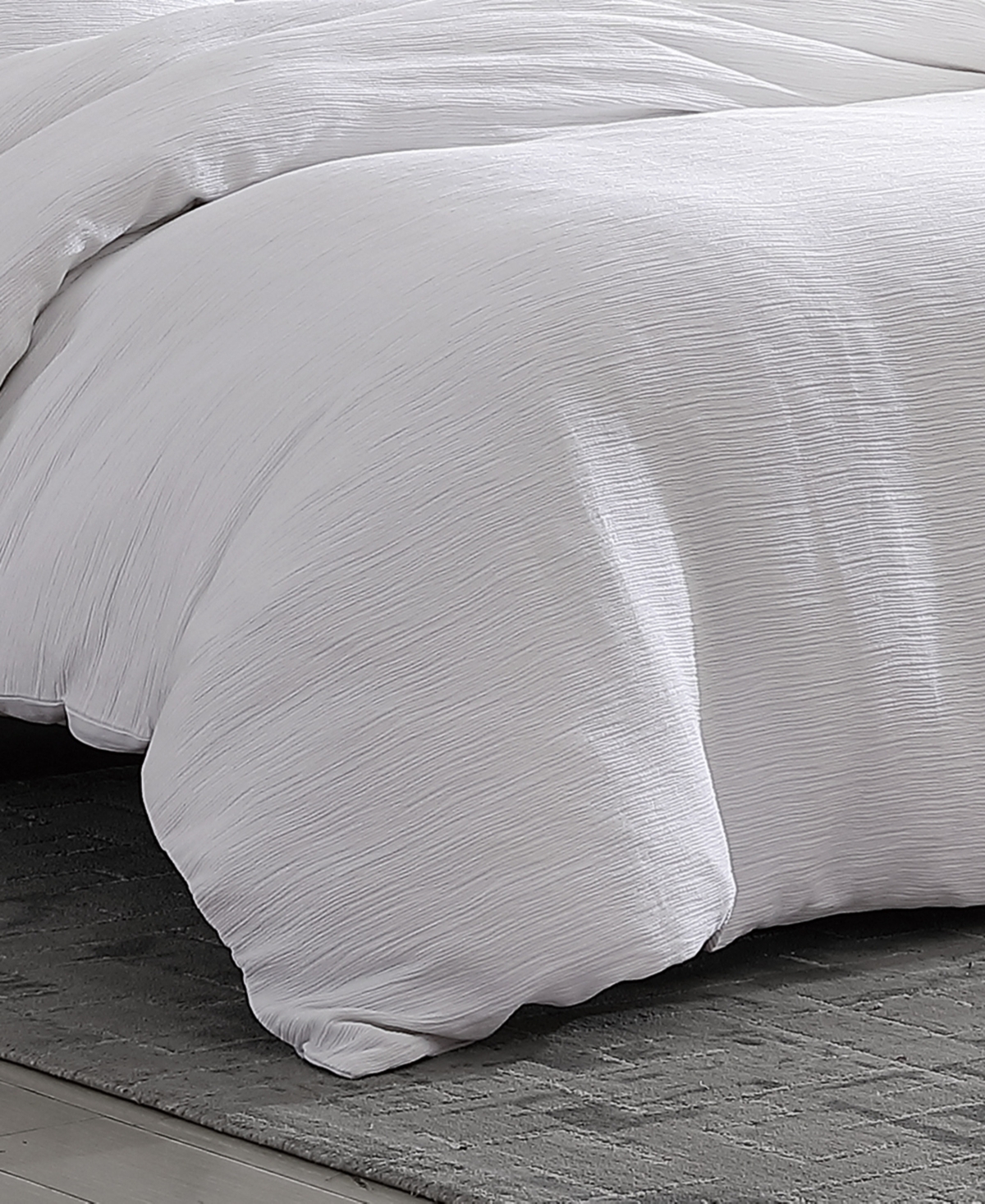 Vera Wang Solid Textured Pleats 3-Pc. Duvet Cover Set