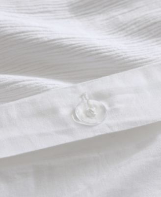 Solid Textured Pleats 3-Pc. Duvet Cover Set, King